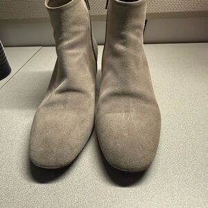 COCLICO Women's Beige Suede Ankle Booties